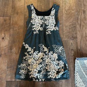 J crew size 2 sage green dress with embroidery